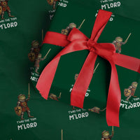 Knight Frog Wrapping Paper Roll Funny T'was The Tism M'Lord Vintage Autism Medieval