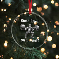 Knight Lifting Meme Crystal Glass Ornament Funny Medieval Gym Dost Thou Even Hoist - Wonder Print Shop
