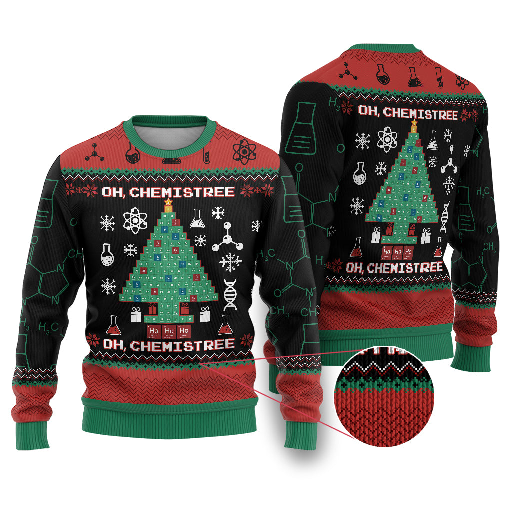 Oh Chemis Tree Science Lover Ugly Christmas Sweater - Wonder Print Shop