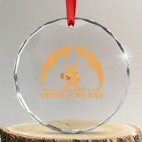 Knitting Bigfoot In The Wild Funny Gift Crystal Glass Ornament TS12