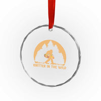 Knitting Bigfoot In The Wild Funny Gift Crystal Glass Ornament TS12