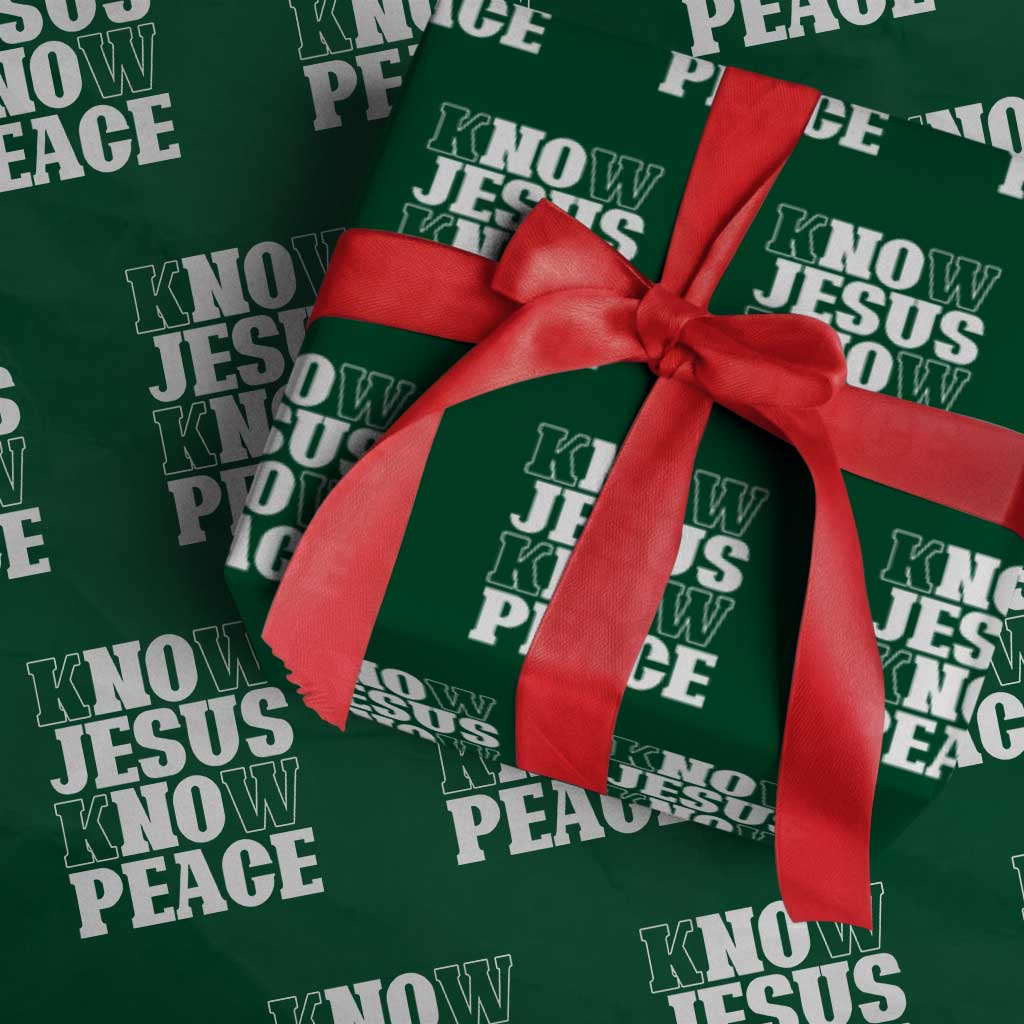 Know Jesus Know Peace Wrapping Paper Roll No Jesus No Peace