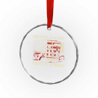 Knower Of Stuff Fixer Of Things Crystal Glass Ornament Funny Handyman Fathers Day American Flag