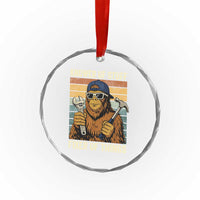 Knower Of Stuff Fixer Of Things Crystal Glass Ornament Mechanic Bigfoot Dad