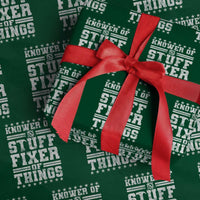 Knower Of Stuff Fixer Of Things Wrapping Paper Roll Funny Handyman Mechanic Dad