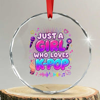 Kpop Lover Crystal Glass Ornament Just a Girl Who Loves K-Pop Korean Music