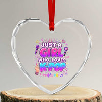 Kpop Lover Heart Crystal Glass Ornament Just a Girl Who Loves K-Pop Korean Music
