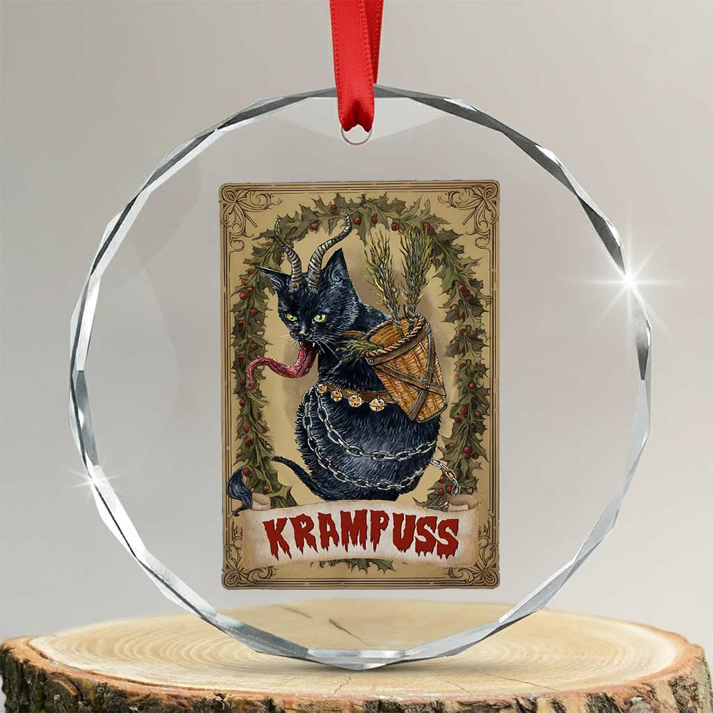 Krampus Cat Crystal Glass Ornament Krampuss Black Cat Vintage Horror Christmas TS09