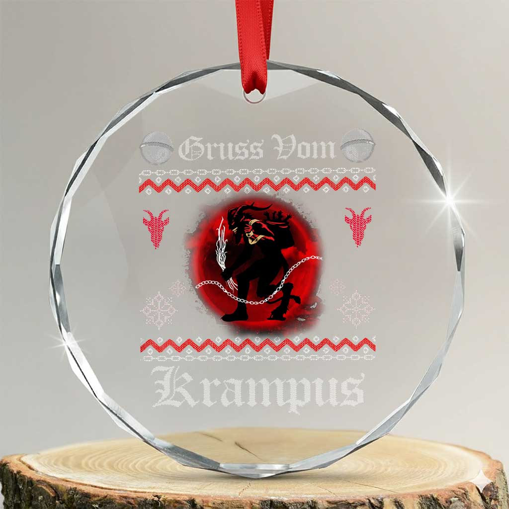 Krampus Crystal Glass Ornament Goth Xmas Gruss Von Krampus Ugly Christmas Sweater Evil Pajama - Wonder Print Shop