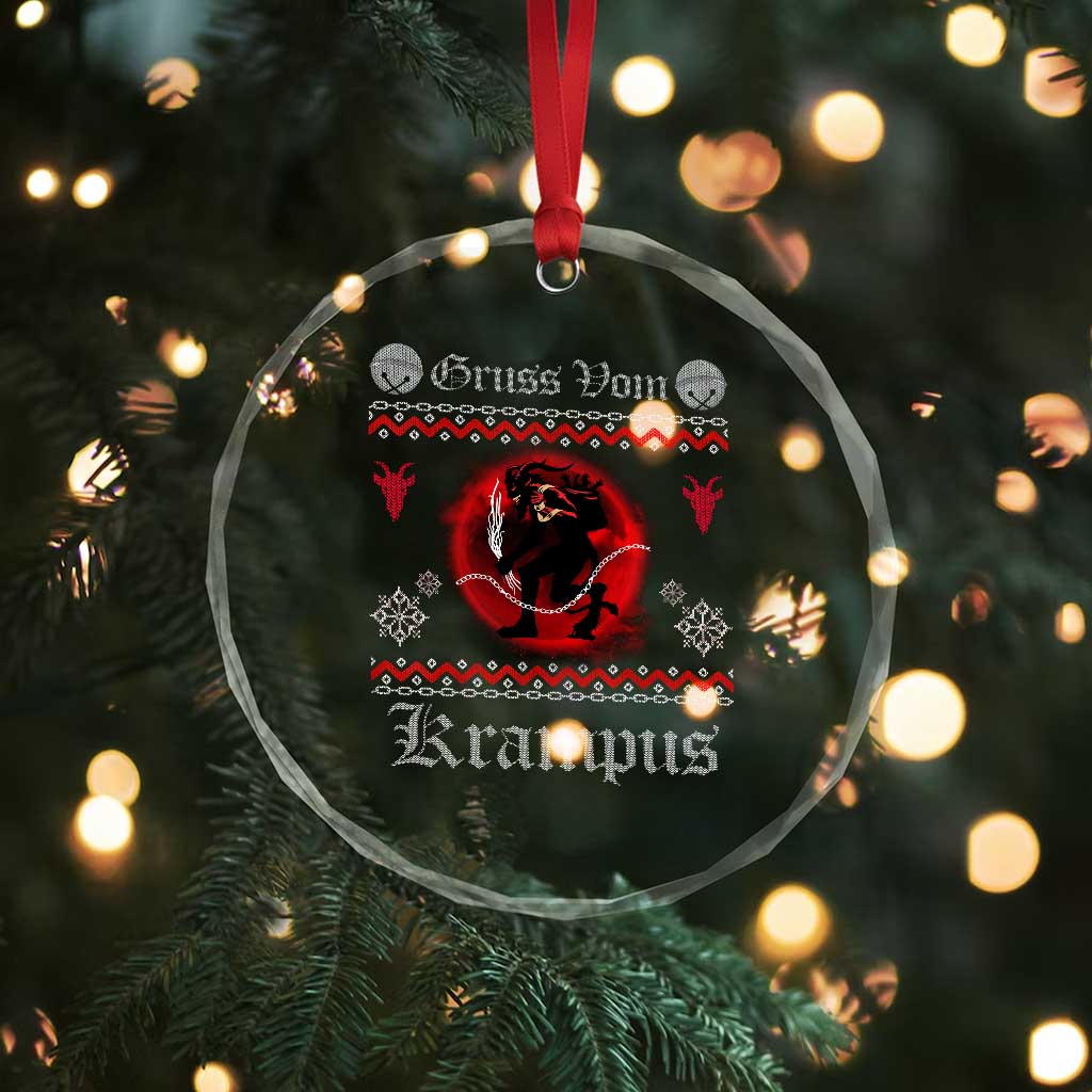 Krampus Crystal Glass Ornament Goth Xmas Gruss Von Krampus Ugly Christmas Sweater Evil Pajama TS10