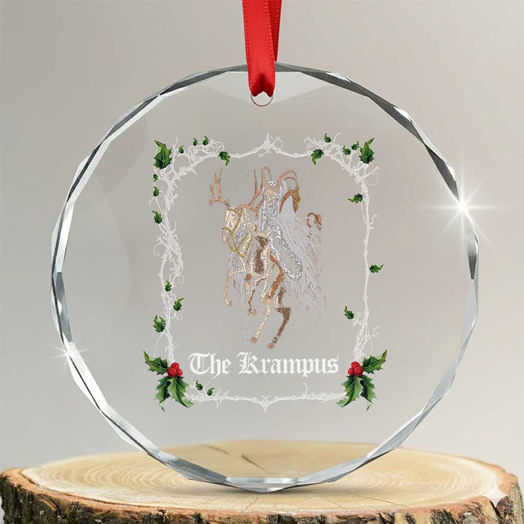 Krampus Crystal Glass Ornament Goth Xmas Krampus Reindeer Skull Ugly Sweater Evil Pajama - Wonder Print Shop