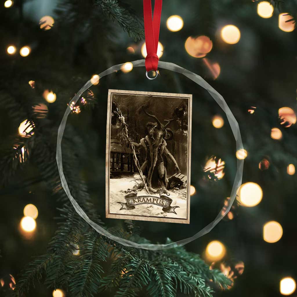 Krampus Crystal Glass Ornament Xmas Horror Ugly Sweater Krampus Tarot Card Evil Pajama TS10