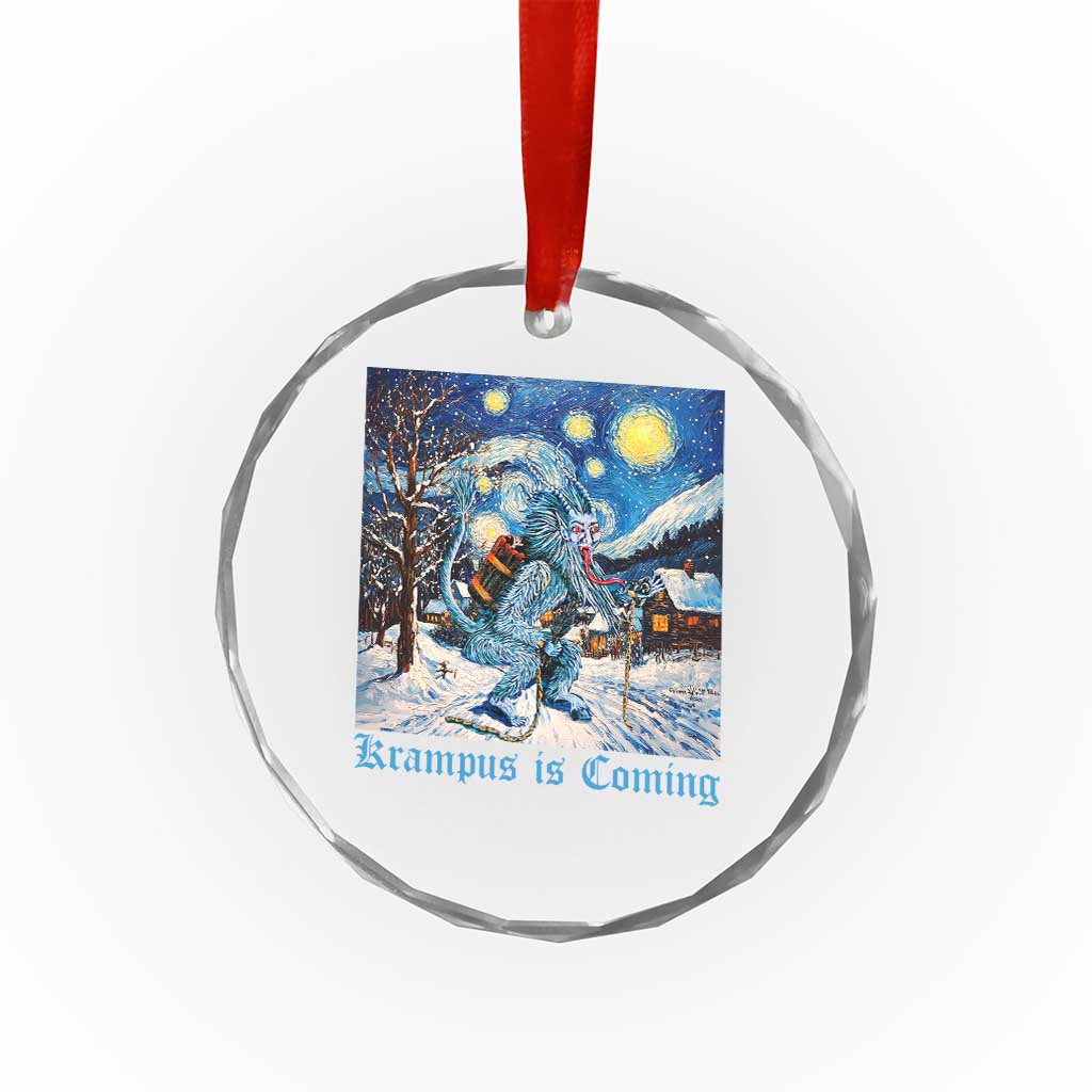 Krampus Is Coming Crystal Glass Ornament Spooky Christmas Starry Night TS09