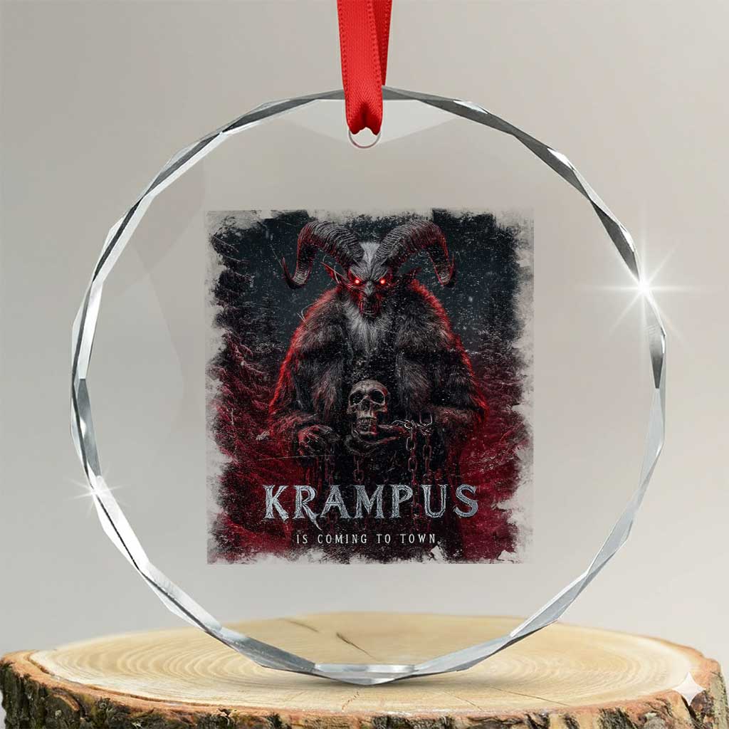 Krampus Is Coming To Town Crystal Glass Ornament Gothic Dark Xmas Gift Horror Holiday - Wonder Print Shop
