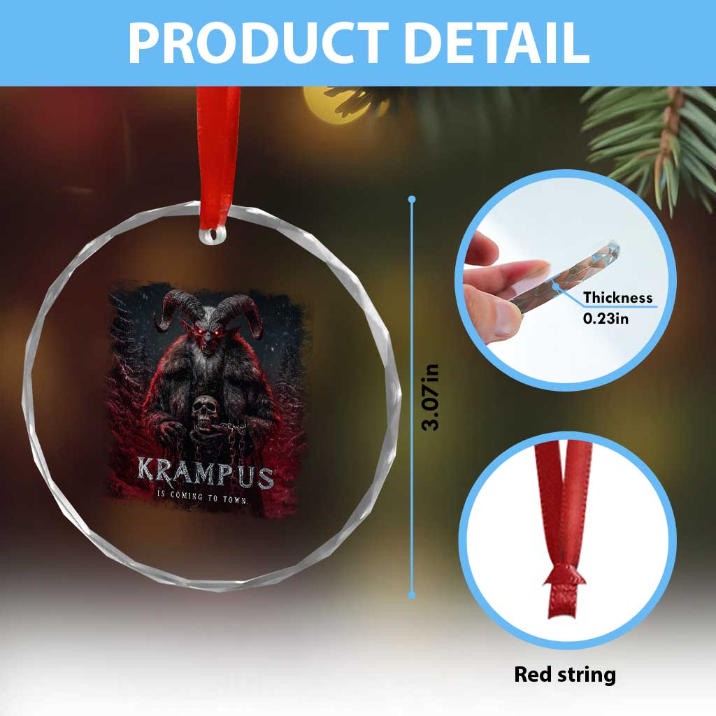 Krampus Is Coming To Town Crystal Glass Ornament Gothic Dark Xmas Gift Horror Holiday - Wonder Print Shop