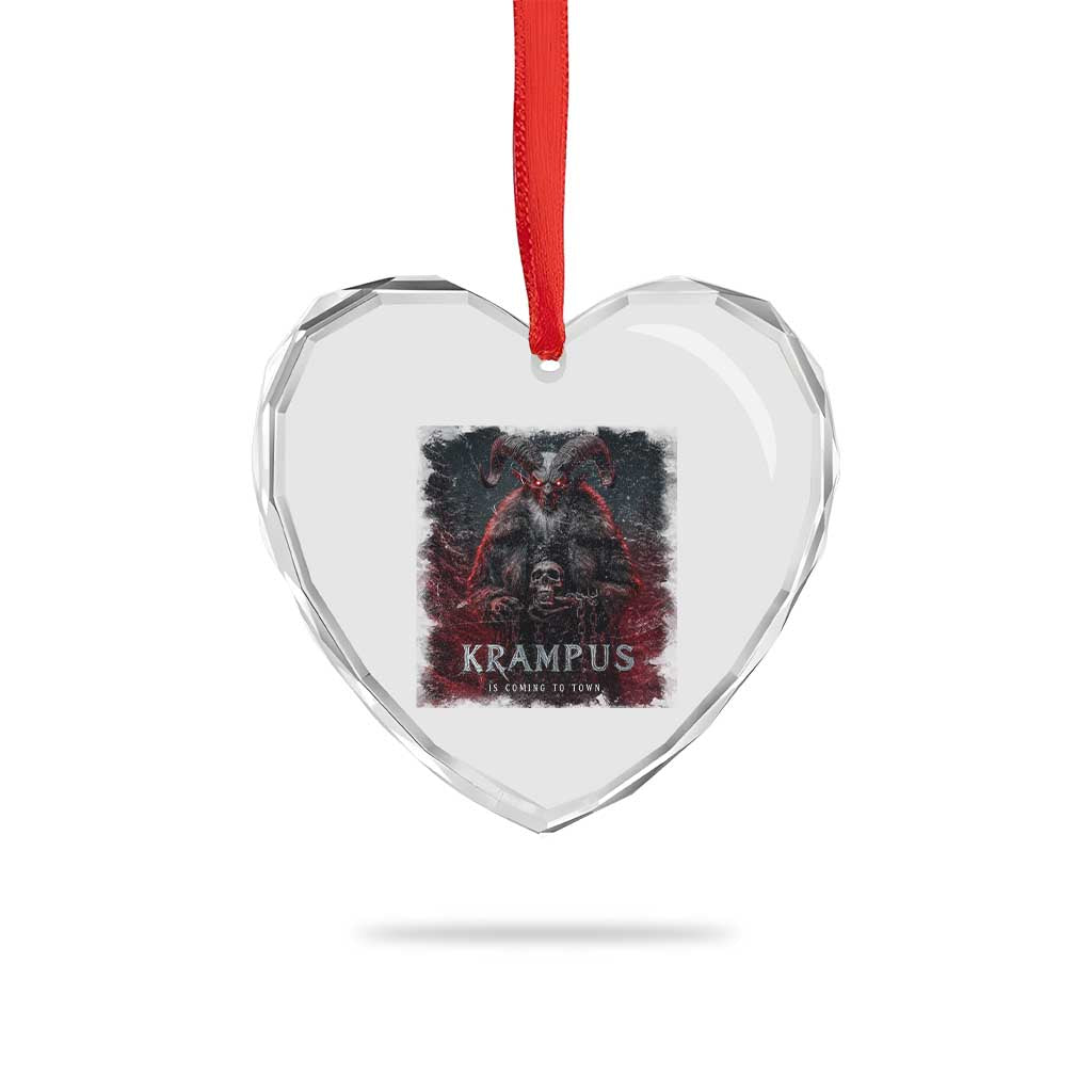Krampus Is Coming To Town Heart Crystal Glass Ornament Gothic Dark Xmas Gift Horror Holiday - Wonder Print Shop