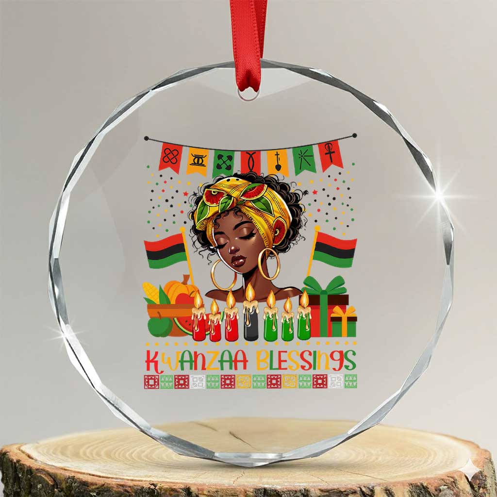Kwanzaa Blessings African Woman Crystal Glass Ornament Umoja Seven Principles Family Gift - Wonder Print Shop