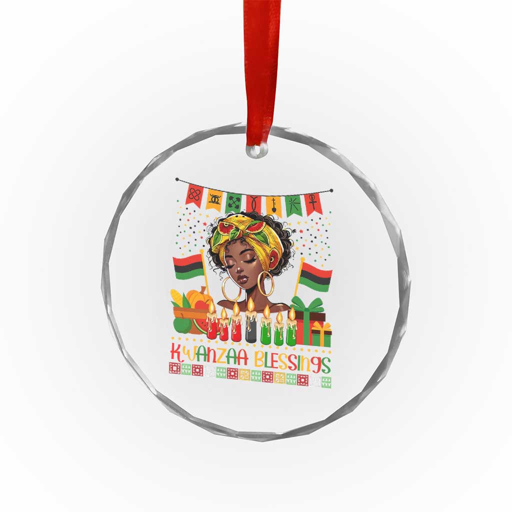 Kwanzaa Blessings African Woman Crystal Glass Ornament Umoja Seven Principles Family Gift - Wonder Print Shop