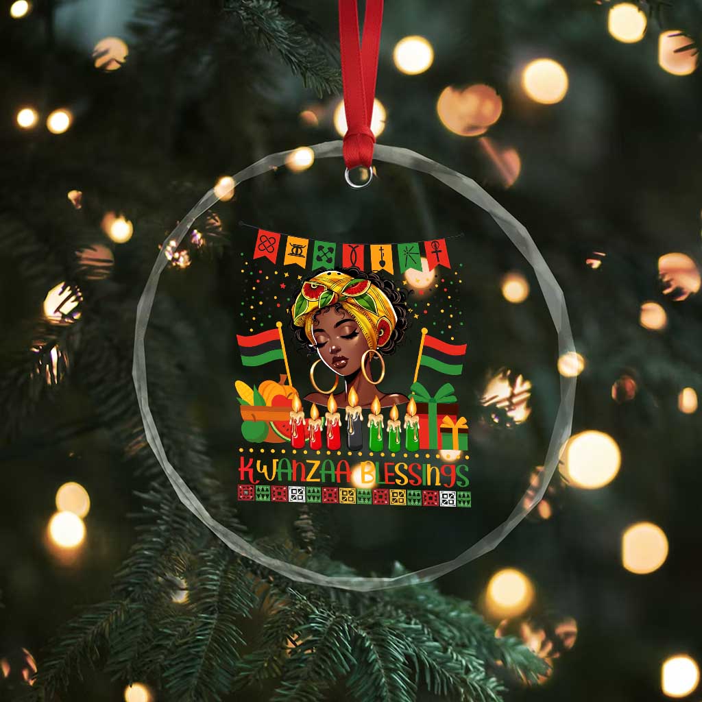 Kwanzaa Blessings African Woman Crystal Glass Ornament Umoja Seven Principles Family Gift - Wonder Print Shop