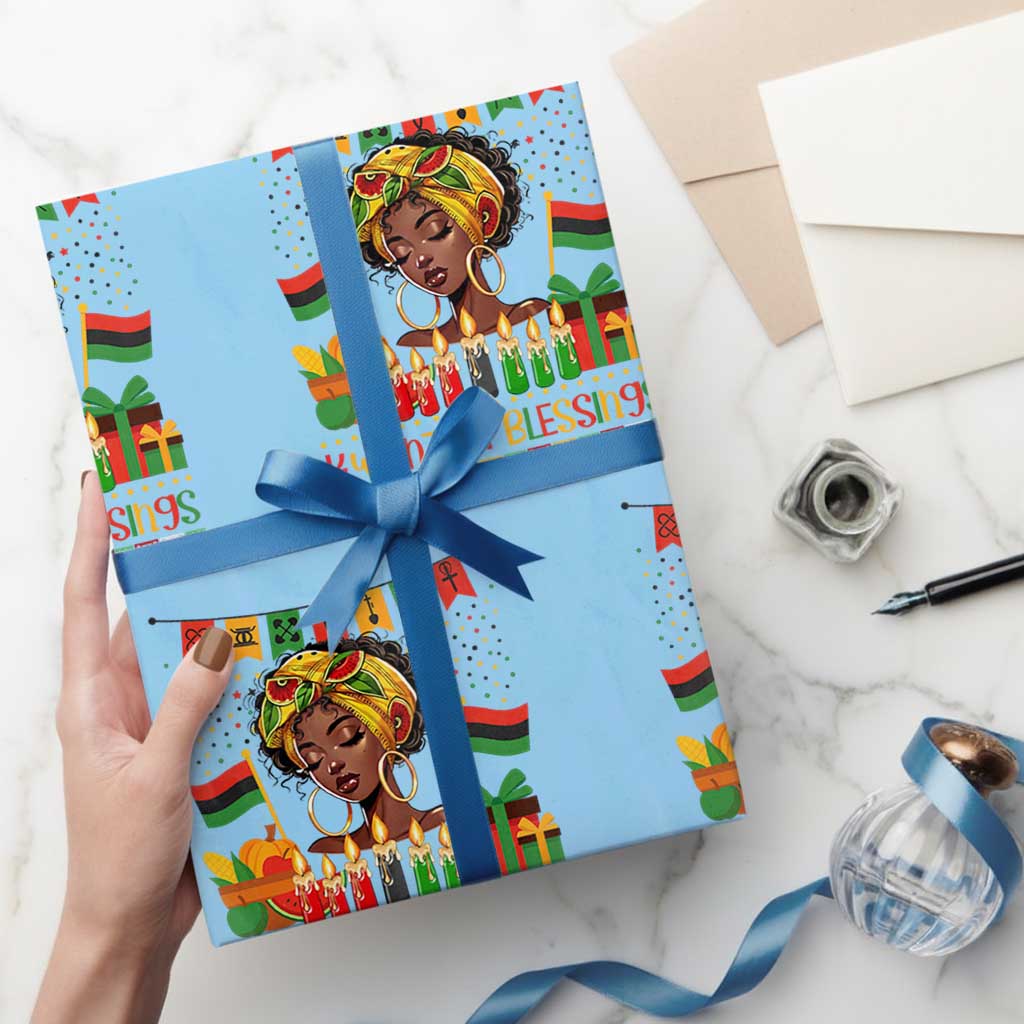 Kwanzaa Blessings African Woman Wrapping Paper Roll Umoja Seven Principles Family Gift - Wonder Print Shop