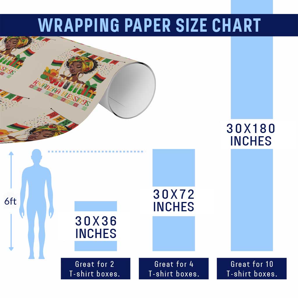 Kwanzaa Blessings African Woman Wrapping Paper Roll Umoja Seven Principles Family Gift - Wonder Print Shop