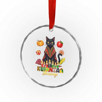 Kwanzaa Blessings Crystal Glass Ornament Funny Cat African Heritage Gift - Wonder Print Shop