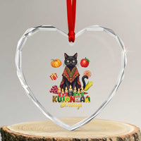 Kwanzaa Blessings Heart Crystal Glass Ornament Funny Cat African Heritage Gift - Wonder Print Shop