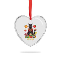 Kwanzaa Blessings Heart Crystal Glass Ornament Funny Cat African Heritage Gift - Wonder Print Shop