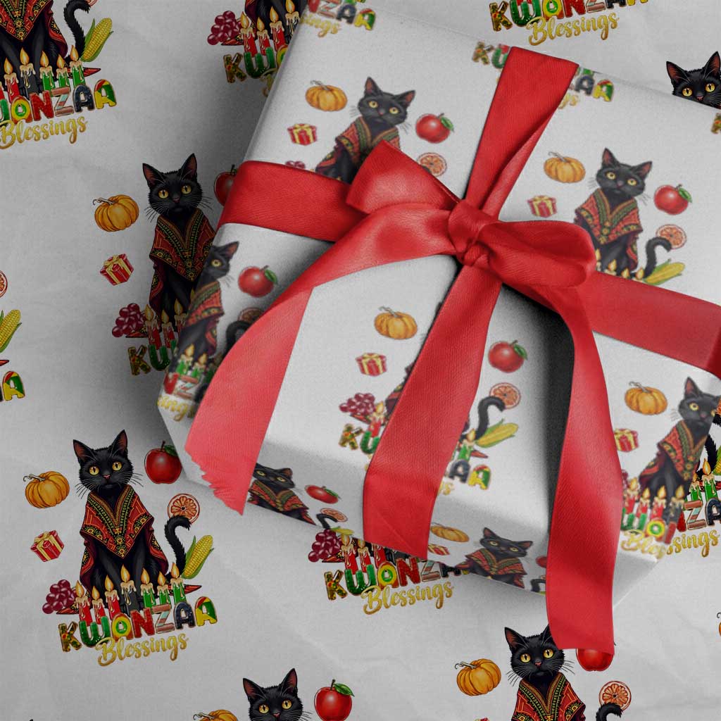 Kwanzaa Blessings Wrapping Paper Roll Funny Cat African Heritage Gift - Wonder Print Shop