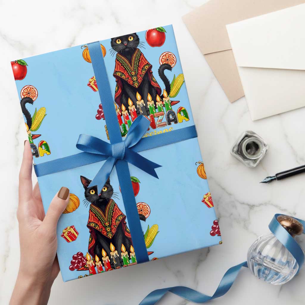 Kwanzaa Blessings Wrapping Paper Roll Funny Cat African Heritage Gift - Wonder Print Shop