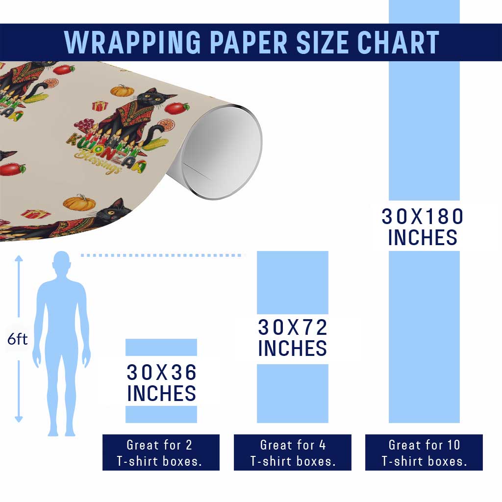 Kwanzaa Blessings Wrapping Paper Roll Funny Cat African Heritage Gift - Wonder Print Shop
