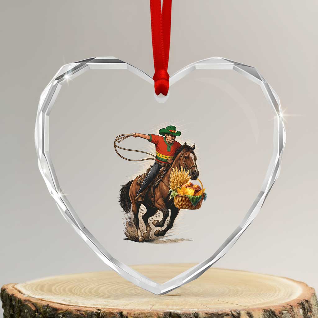 Kwanzaa Cowboy Heart Crystal Glass Ornament Funny African American Festival Gift - Wonder Print Shop