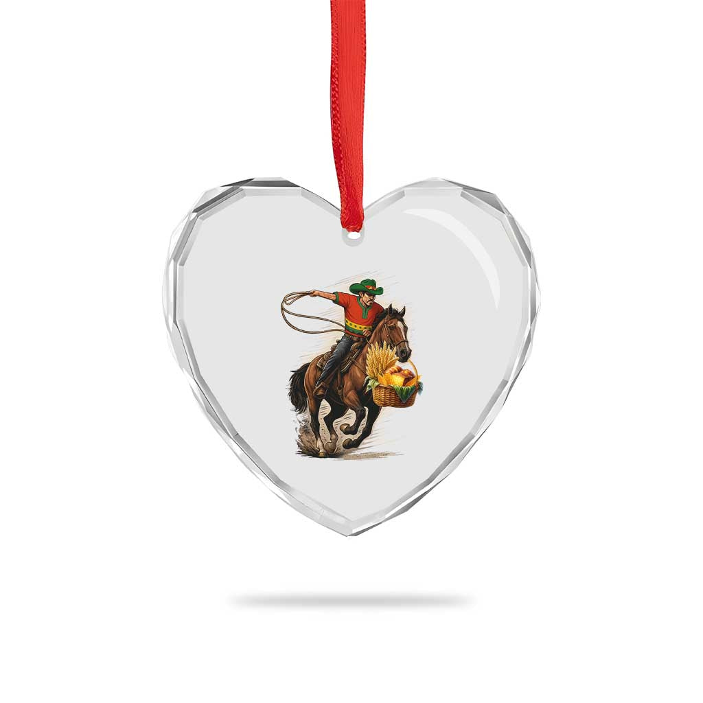Kwanzaa Cowboy Heart Crystal Glass Ornament Funny African American Festival Gift - Wonder Print Shop