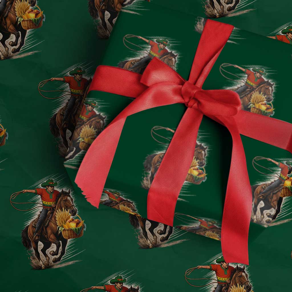 Kwanzaa Cowboy Wrapping Paper Roll Funny African American Festival Gift - Wonder Print Shop