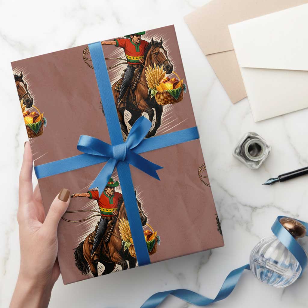 Kwanzaa Cowboy Wrapping Paper Roll Funny African American Festival Gift - Wonder Print Shop