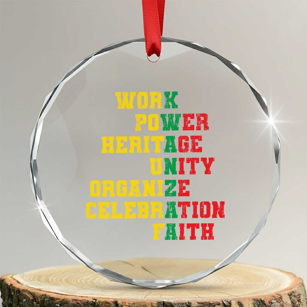 Kwanzaa Crystal Glass Ornament Work Power Heritage Unity Organize Celebration Faith TS09