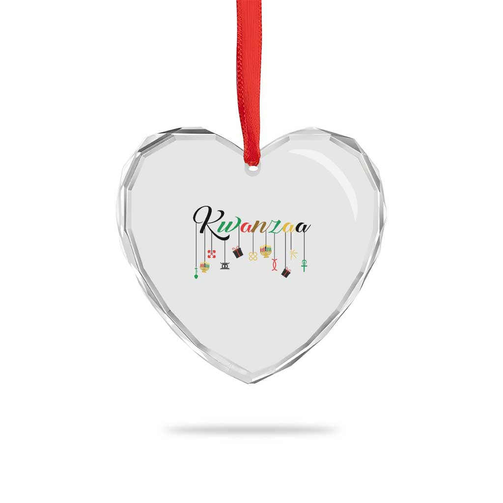 Kwanzaa Heart Crystal Glass Ornament Lights Of Unity Seven Principles Heritage Gift - Wonder Print Shop