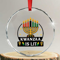 Kwanzaa Is Lit Crystal Glass Ornament Funny African American Holiday Gift - Wonder Print Shop