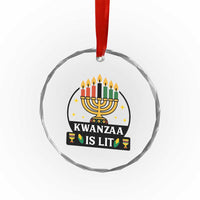 Kwanzaa Is Lit Crystal Glass Ornament Funny African American Holiday Gift - Wonder Print Shop