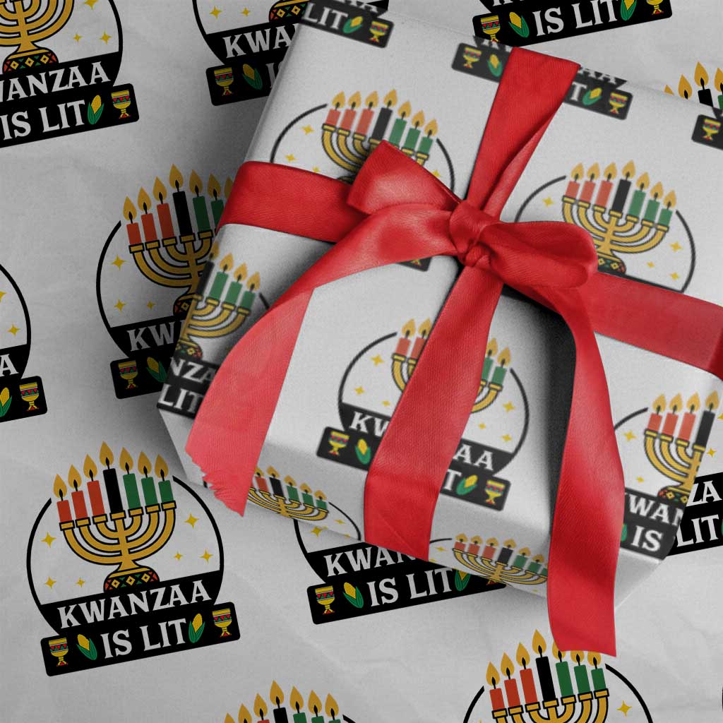 Kwanzaa Is Lit Wrapping Paper Roll Funny African American Holiday Gift - Wonder Print Shop