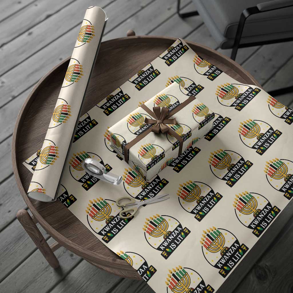 Kwanzaa Is Lit Wrapping Paper Roll Funny African American Holiday Gift - Wonder Print Shop