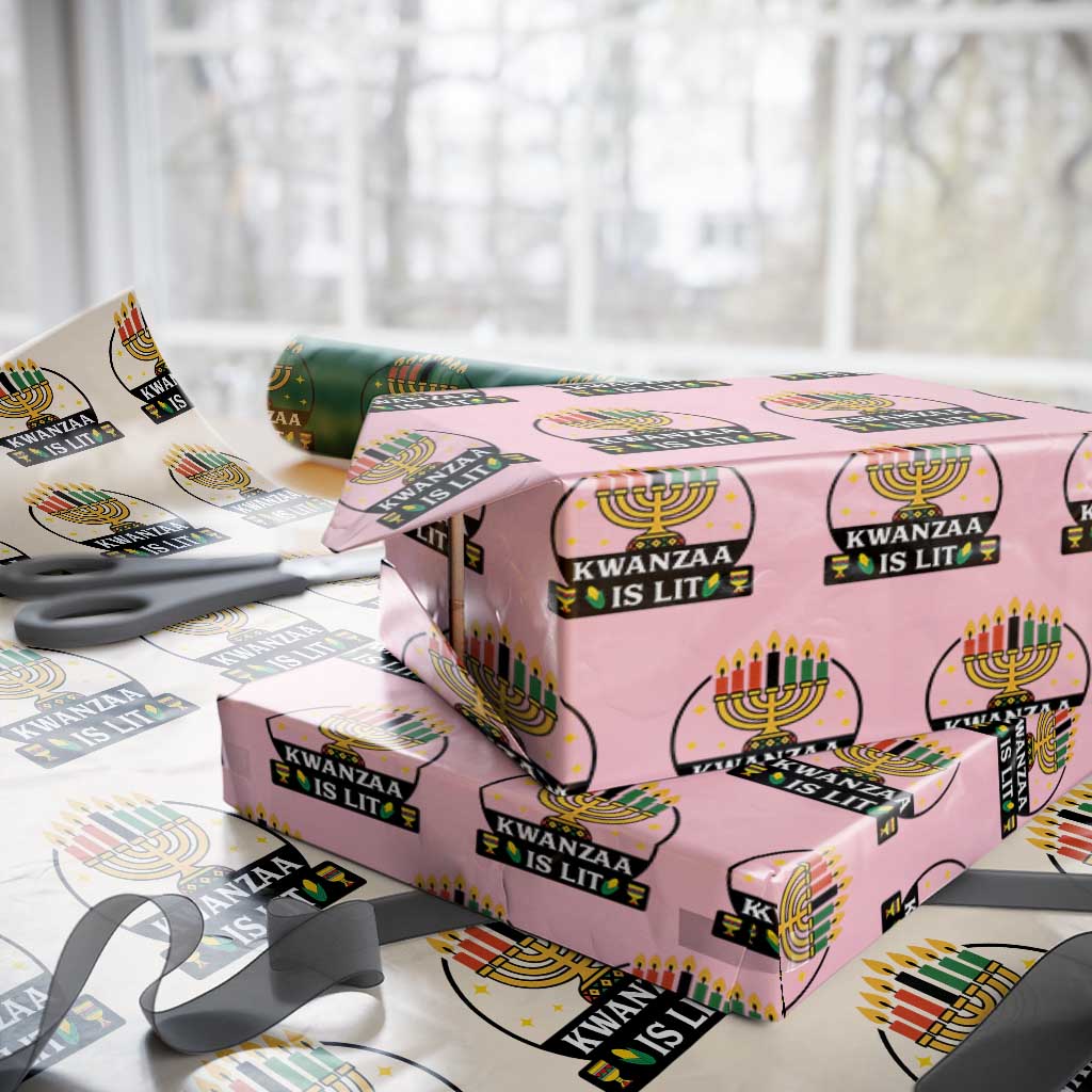 Kwanzaa Is Lit Wrapping Paper Roll Funny African American Holiday Gift - Wonder Print Shop