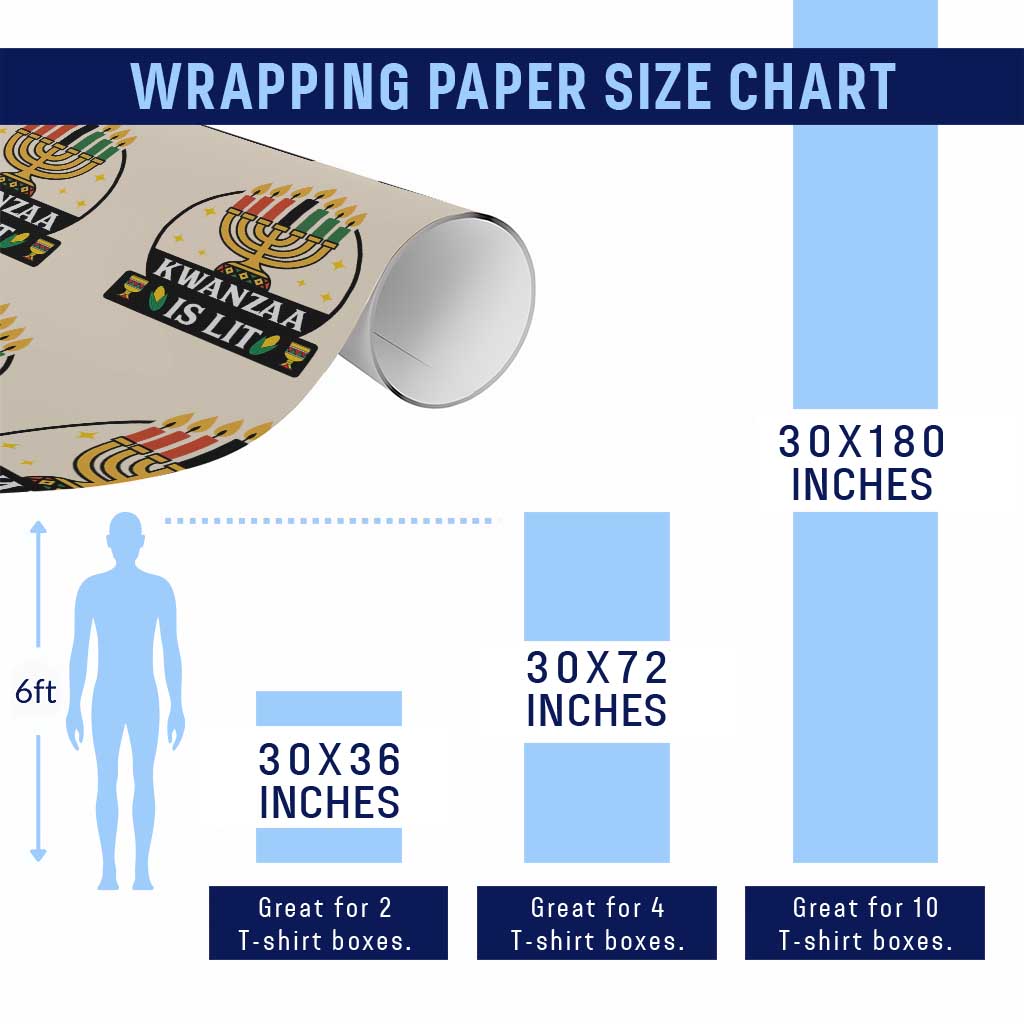 Kwanzaa Is Lit Wrapping Paper Roll Funny African American Holiday Gift - Wonder Print Shop