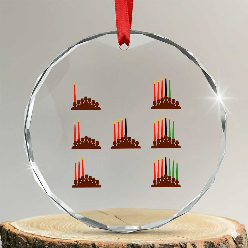 Kwanzaa Kinara Seven Candles African American Holiday Crystal Glass Ornament - Wonder Print Shop