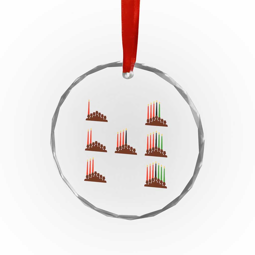 Kwanzaa Kinara Seven Candles African American Holiday Crystal Glass Ornament - Wonder Print Shop