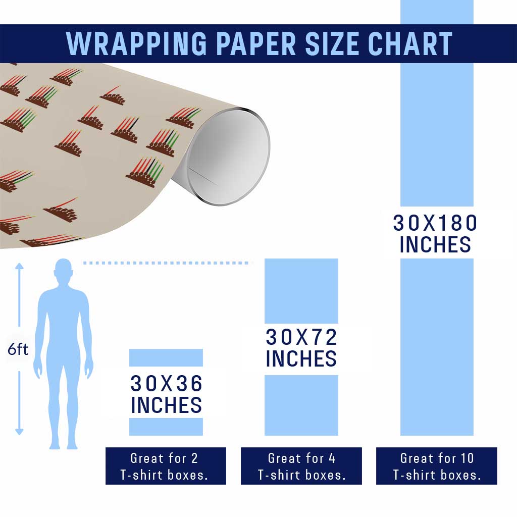 Kwanzaa Kinara Seven Candles African American Holiday Wrapping Paper Roll - Wonder Print Shop