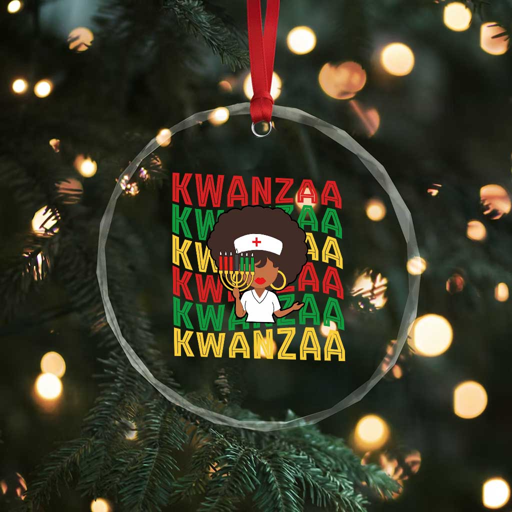 Kwanzaa Nurse Pride Crystal Glass Ornament African Heritage Holiday Gift - Wonder Print Shop