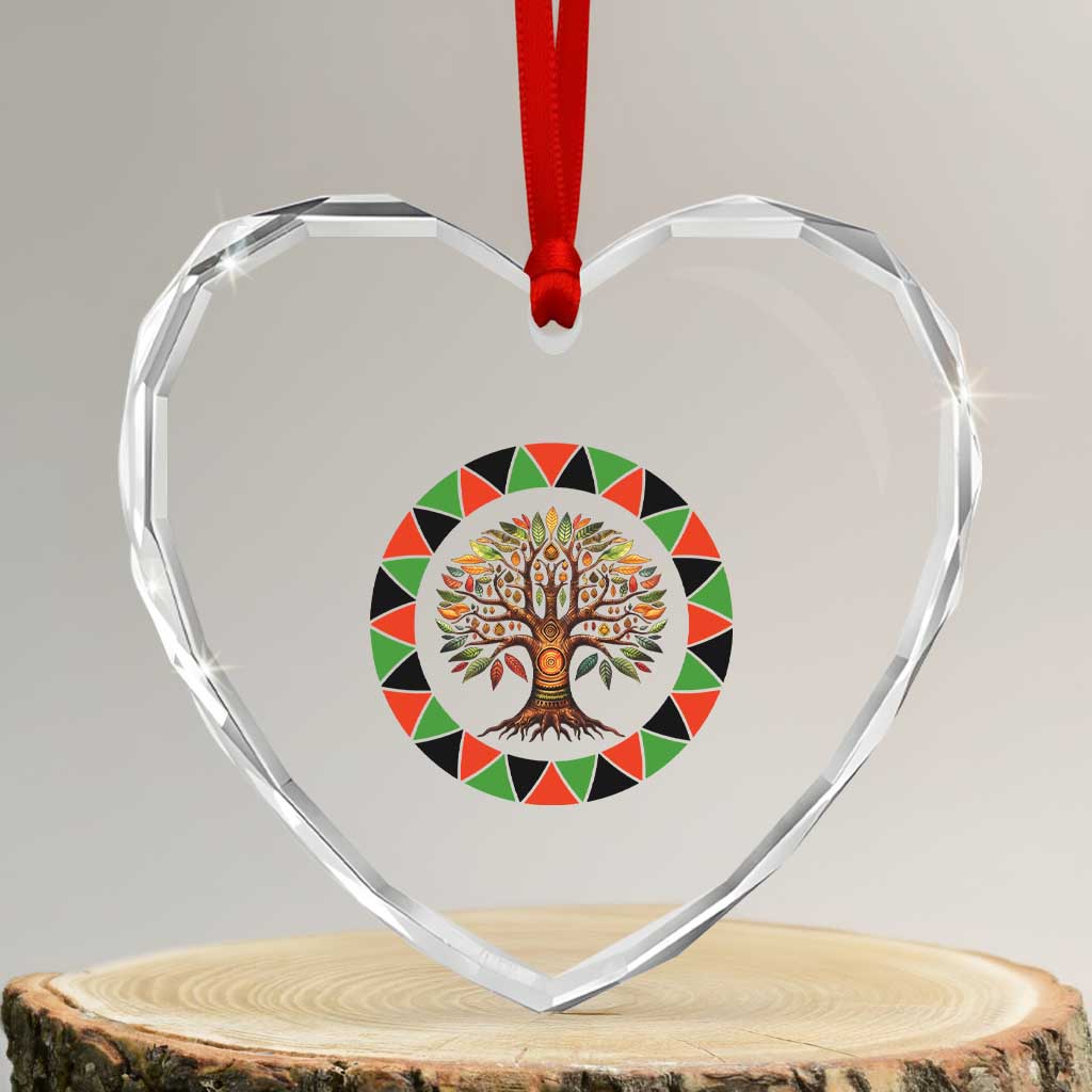 Kwanzaa Tree Of Life Heart Crystal Glass Ornament African American Holiday Gift - Wonder Print Shop