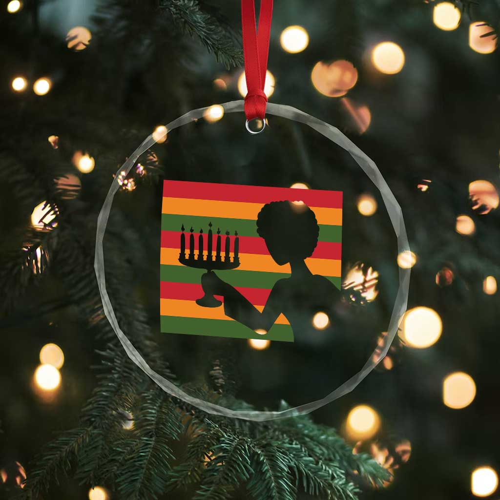 Kwanzaa Umoja Family African Woman Seven Principles Gift Crystal Glass Ornament - Wonder Print Shop