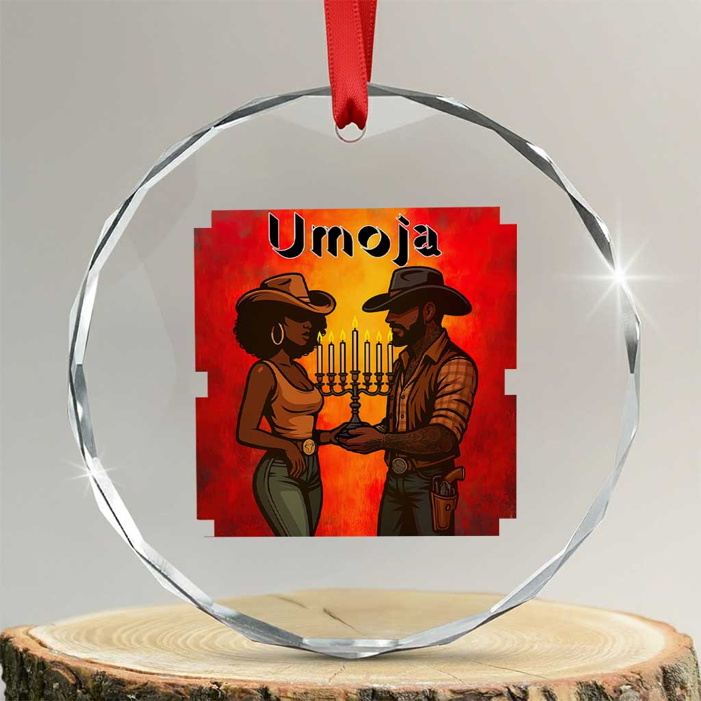 Kwanzaa Umoja Togetherness Crystal Glass Ornament Cowboy Cowgirl African Heritage Gift - Wonder Print Shop